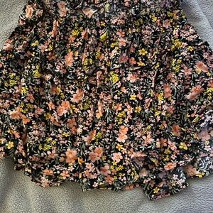 American Eagle Outfitters Floral Mini Skirt - Black, Pink, Yellow